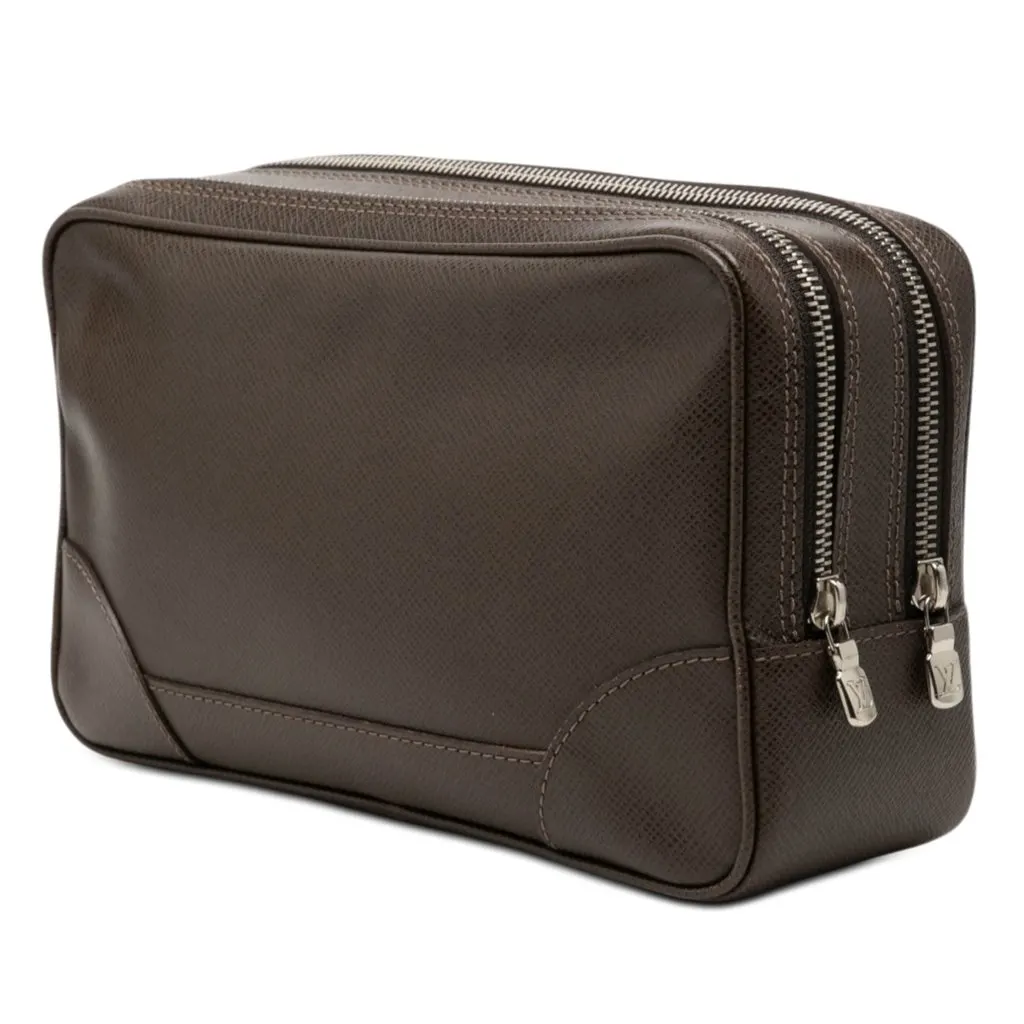 Louis Vuitton Taiga Neo Pavel Clutch Brown Leather Very good - Back View