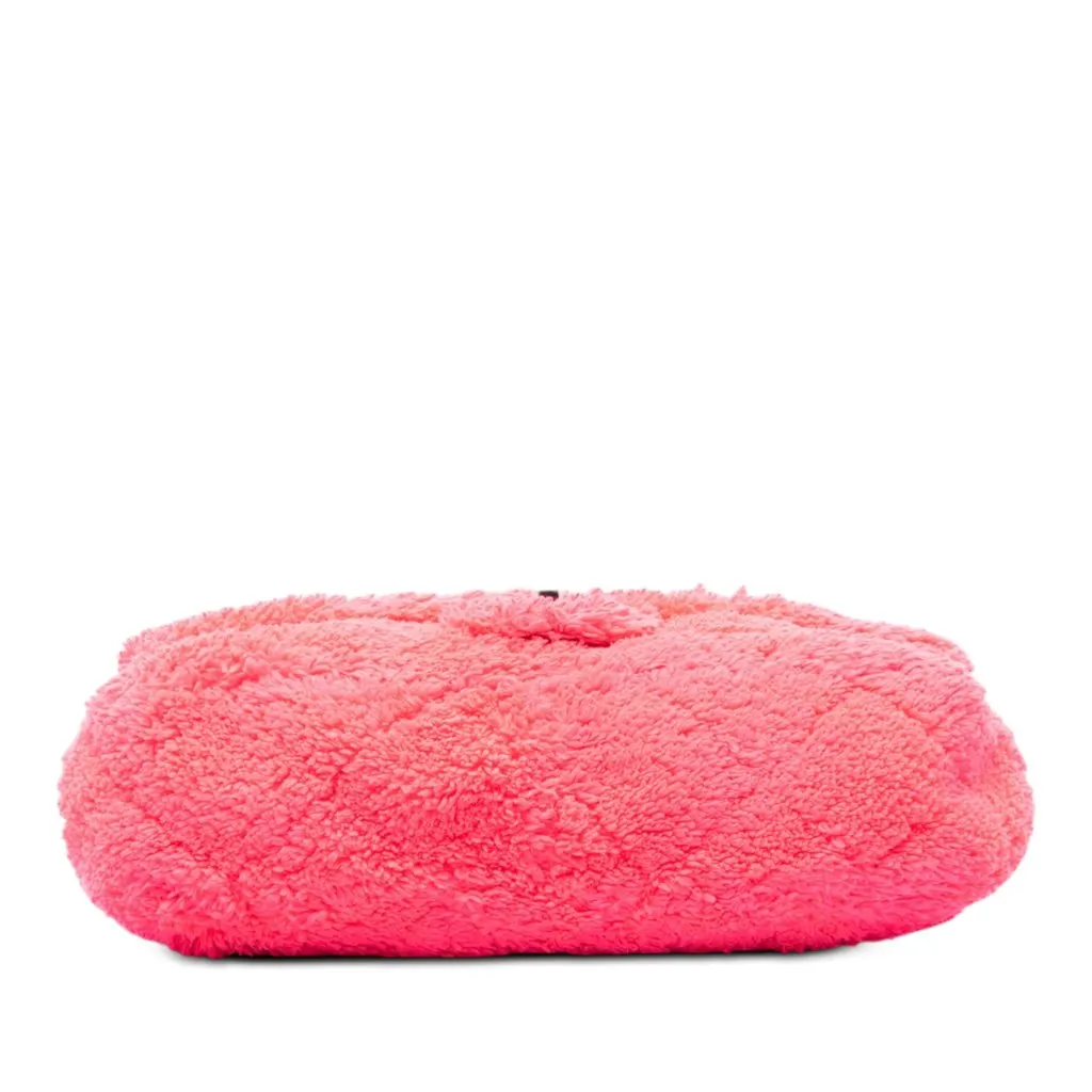 Chanel Medium Quilted Terry Cloth Coco Beach Flap Pink Very good - Inside View