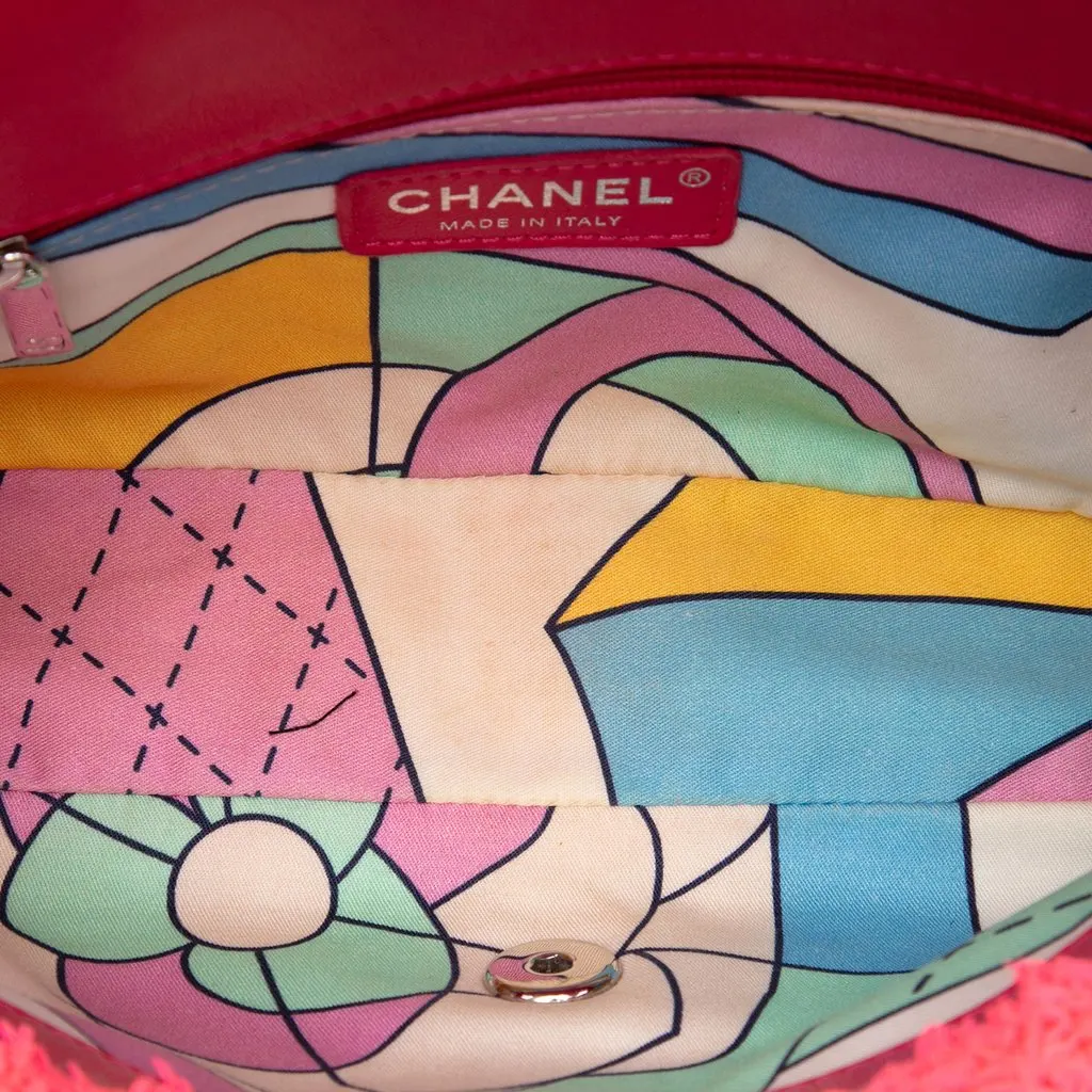Chanel Medium Quilted Terry Cloth Coco Beach Flap Pink Very good - Model View