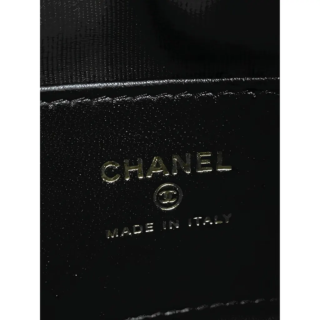 Chanel Mini Quilted Lambskin Chain Around Pouch Black Leather Very good - Box View