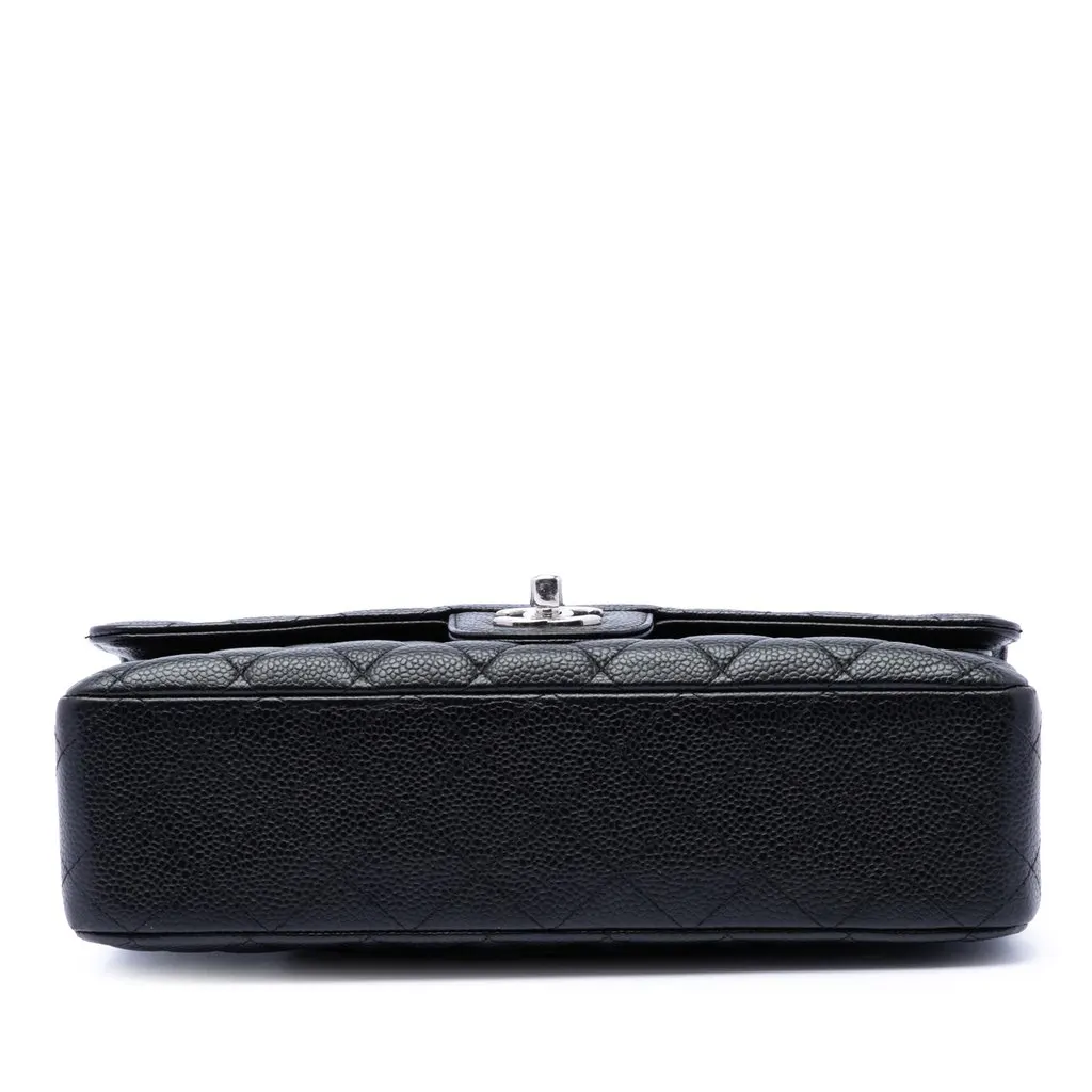 Chanel Medium Classic Caviar Double Flap Black Leather Very good - Inside View