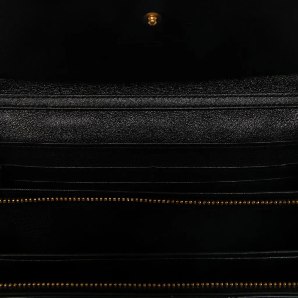 Dior Patent Cannage Lady Dior Wallet On Chain Black Leather Very good - Model View