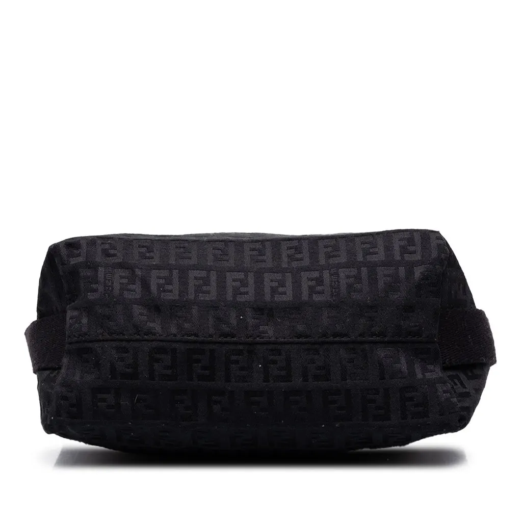 Fendi Small Zucchino Canvas Crossbody Black Canvas Good - Inside View