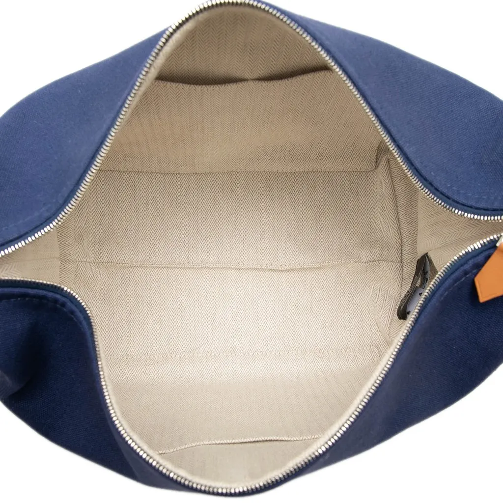 Hermès Small Toile Bride A Brac Case Blue Canvas Good - Model View