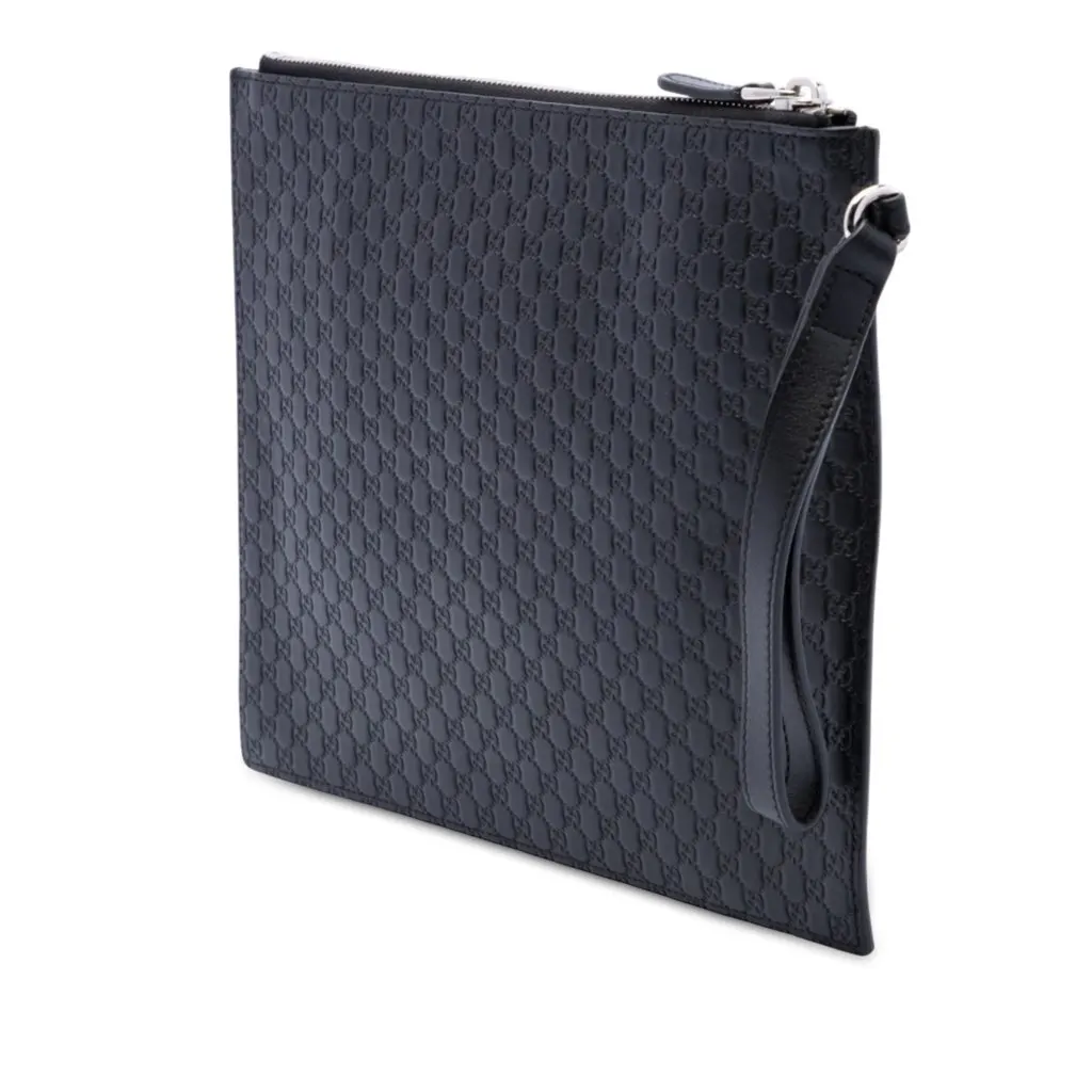 Gucci Microguccissima Clutch Black Leather Very good - Back View