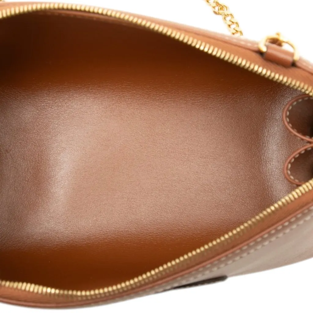 Celine Smooth Calfskin Cuir Triomphe Clutch on Chain Brown Leather Very good - Model View