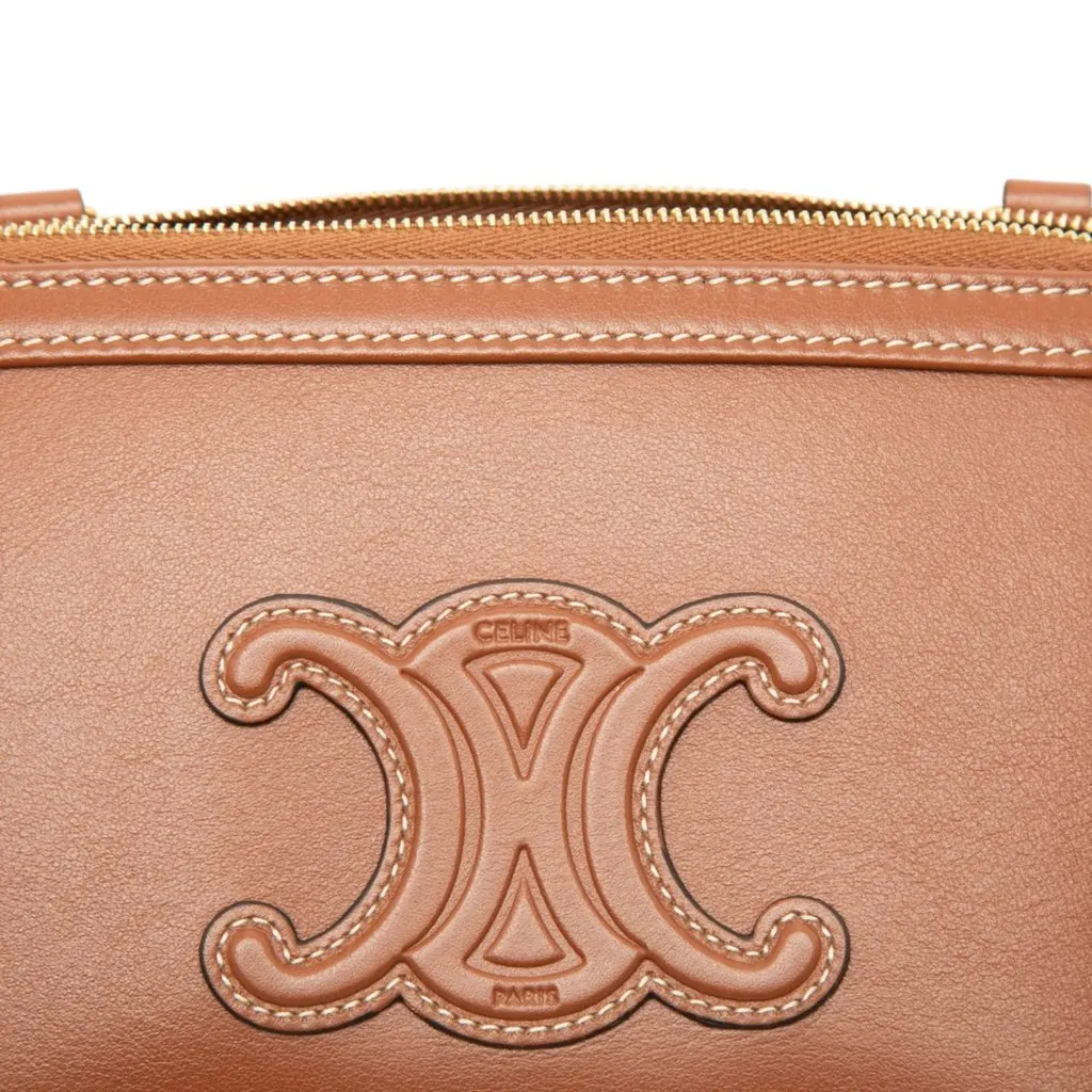 Celine Smooth Calfskin Cuir Triomphe Clutch on Chain Brown Leather Very good - Box View