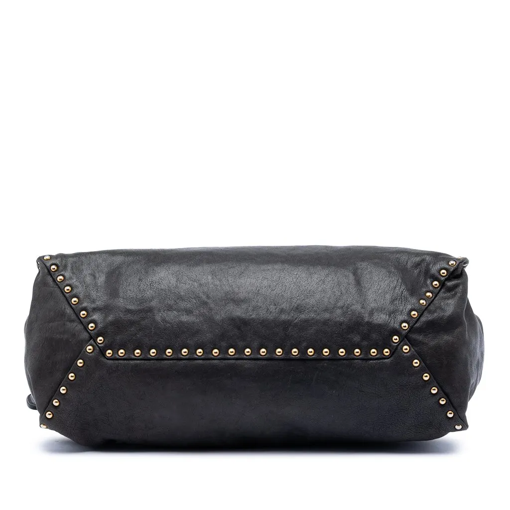 Prada Studded Nappa Aviator Shopping Tote Black Leather Very good - Inside View