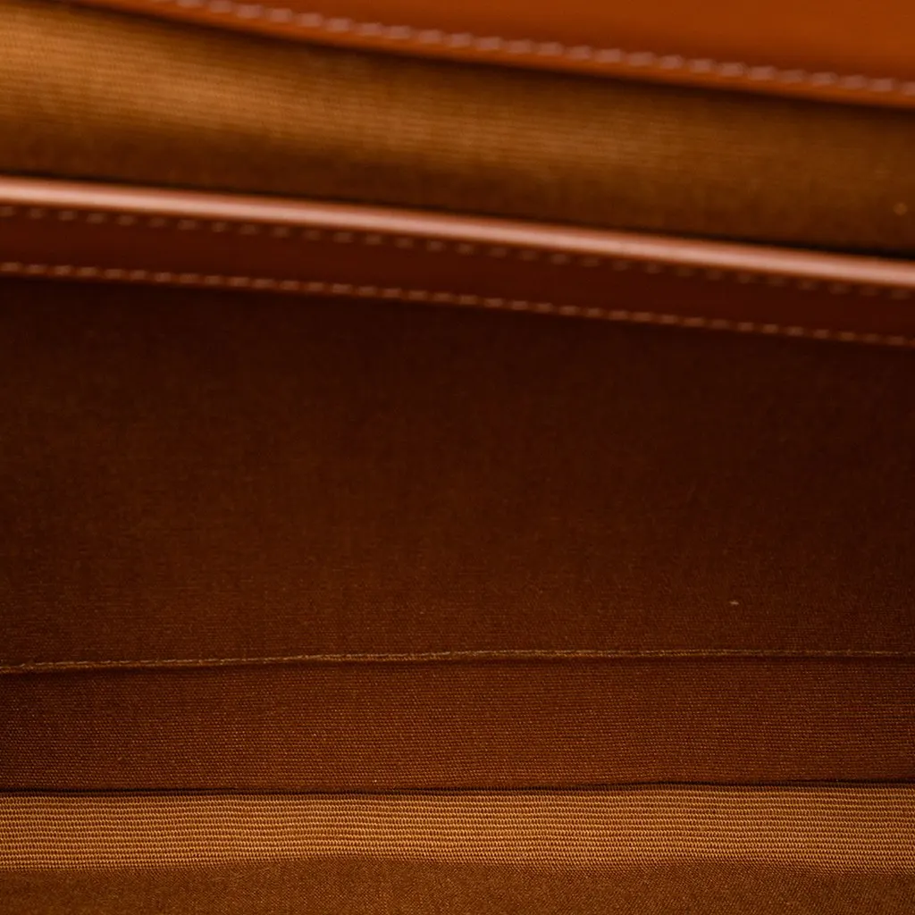 Celine Triomphe Coated Canvas Wristlet Flap Pouch Brown Very good - Model View