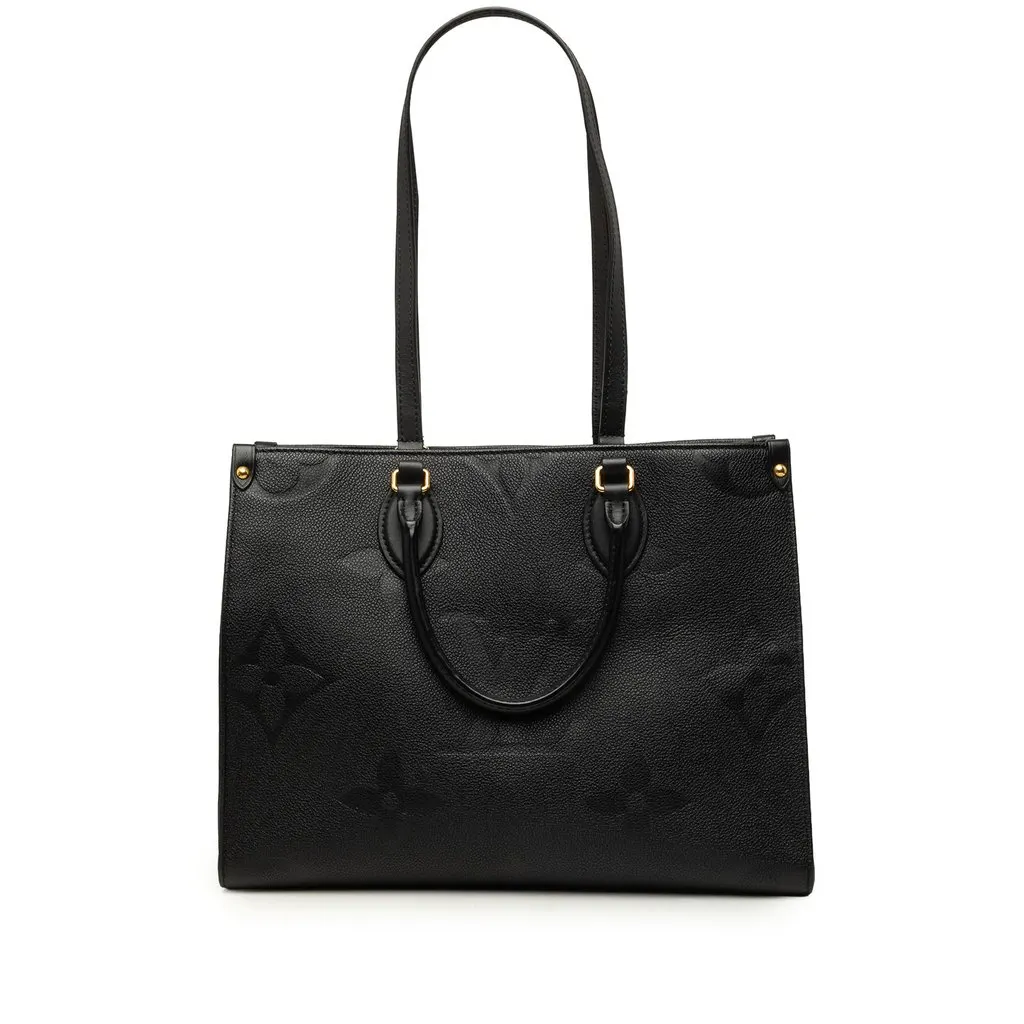 Louis Vuitton Monogram Empreinte Giant Onthego MM Black Leather Good - Front View