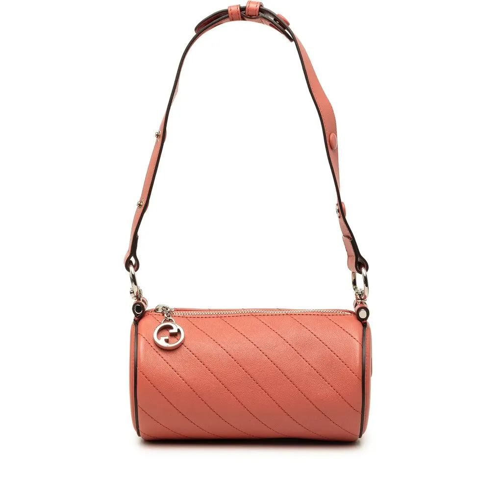 Gucci Mini Calfskin Blondie Barrel Shoulder Bag Pink Leather Very good - Front View