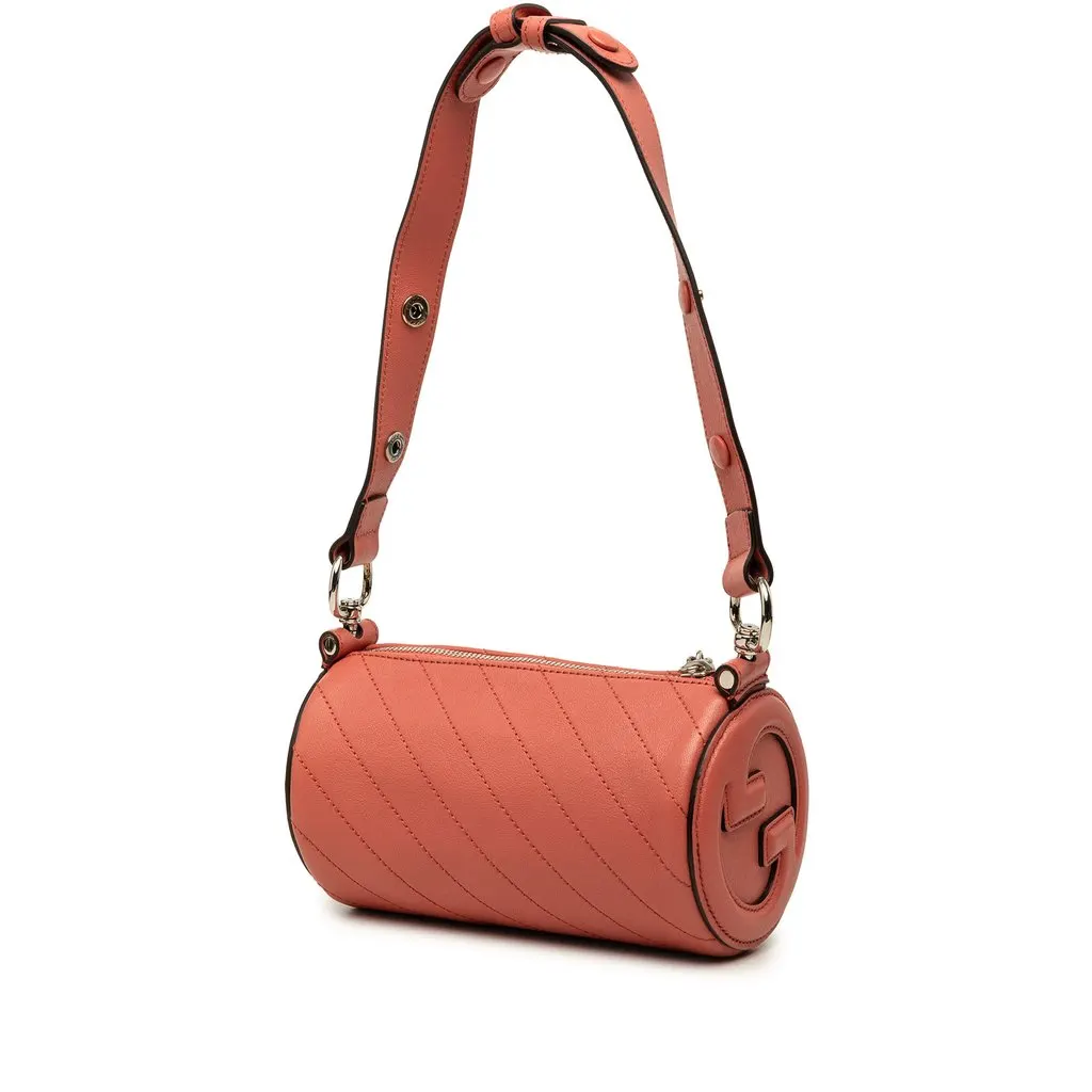 Gucci Mini Calfskin Blondie Barrel Shoulder Bag Pink Leather Very good - Back View