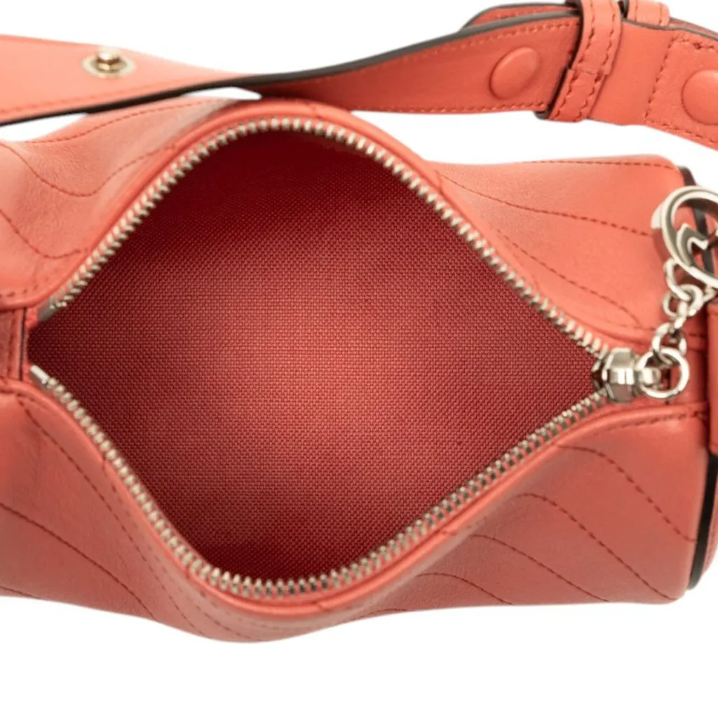 Gucci Mini Calfskin Blondie Barrel Shoulder Bag Pink Leather Very good - Model View