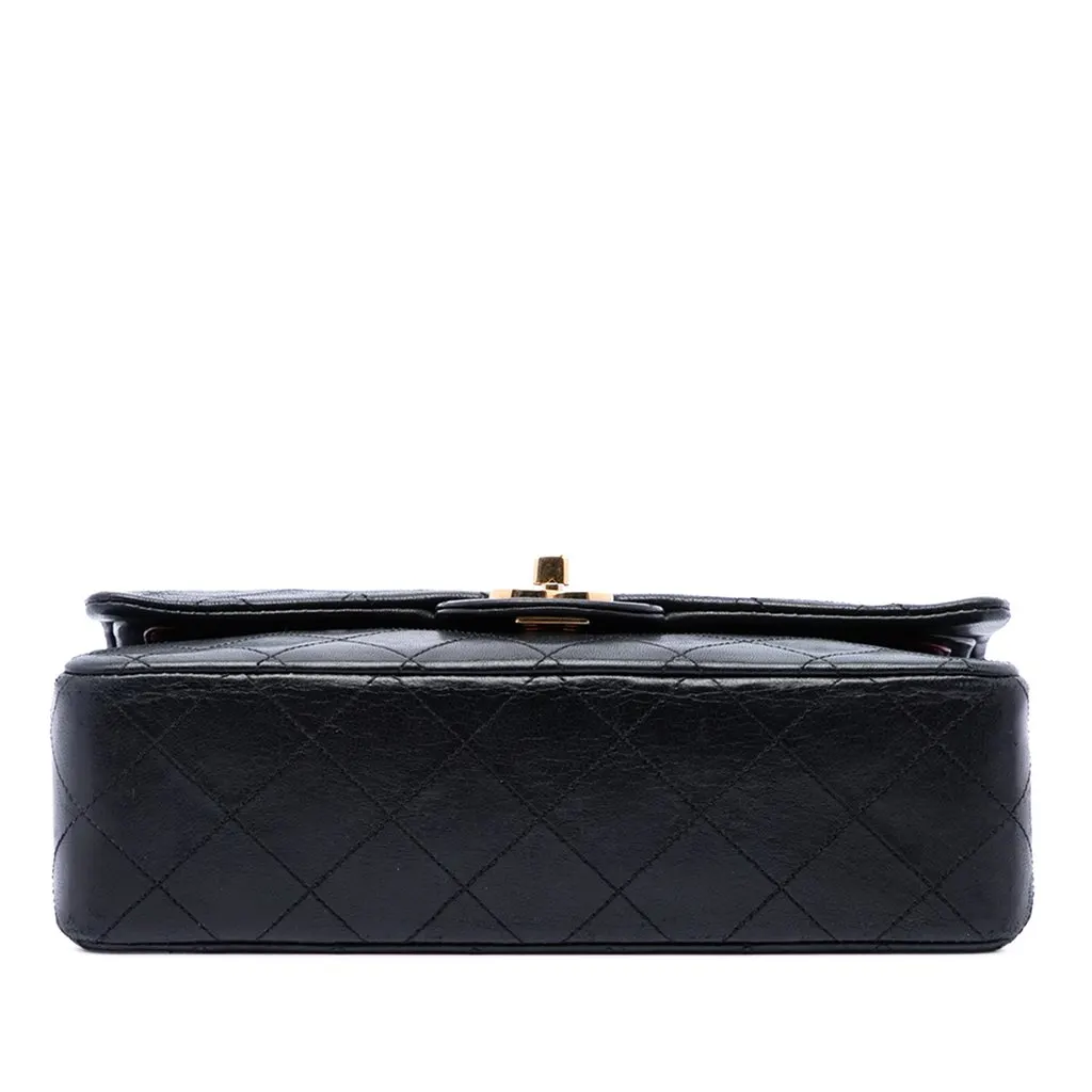 Chanel Small Classic Lambskin Double Flap Black Leather Very good - Inside View