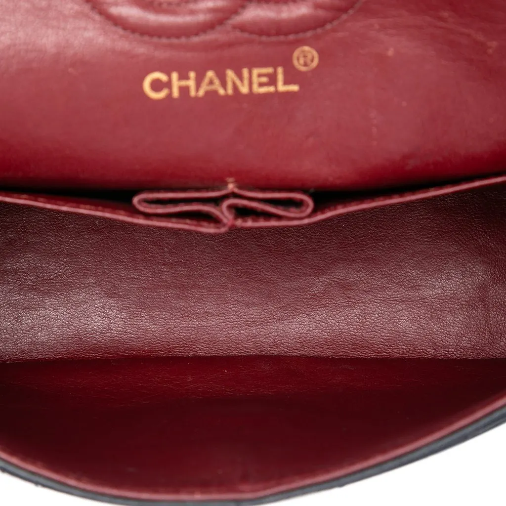 Chanel Small Classic Lambskin Double Flap Black Leather Very good - Model View