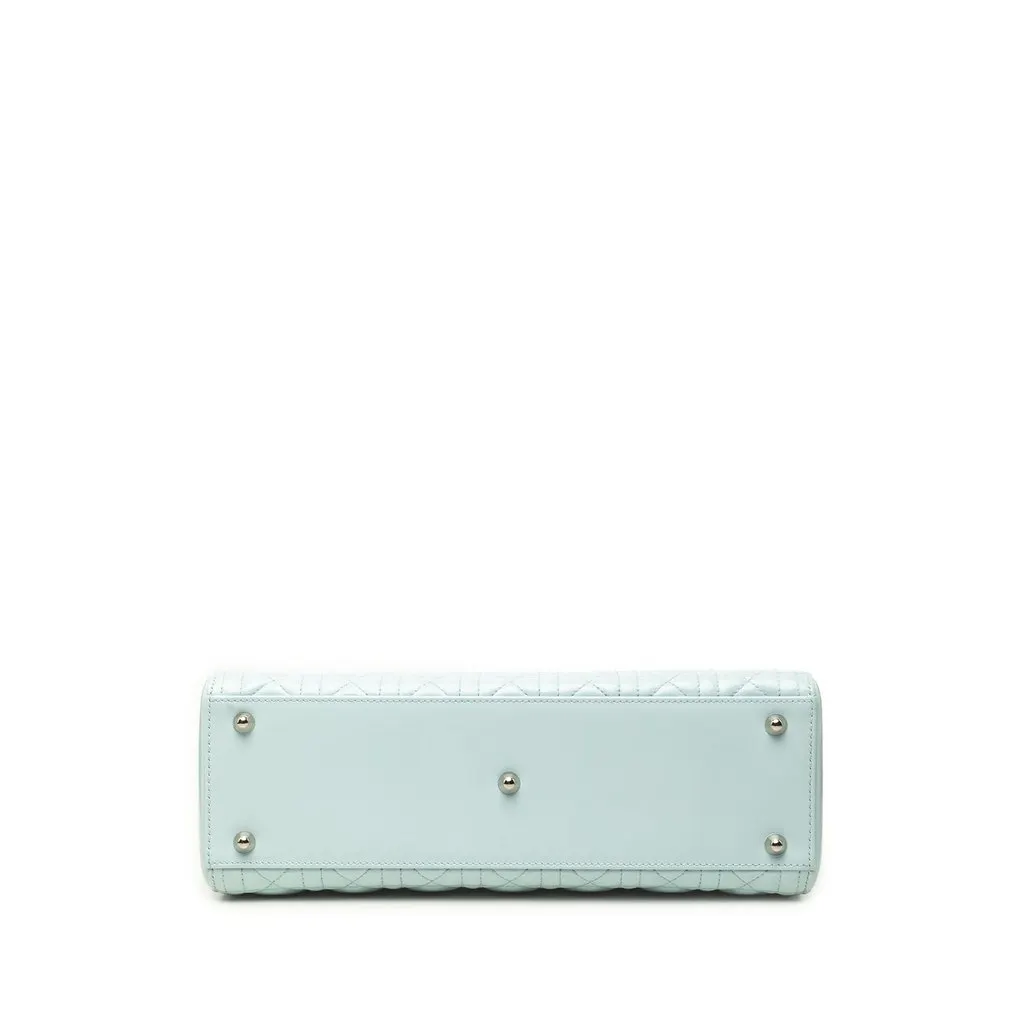 Dior Large Patent Cannage Lady Dior Blue Leather Good - Inside View