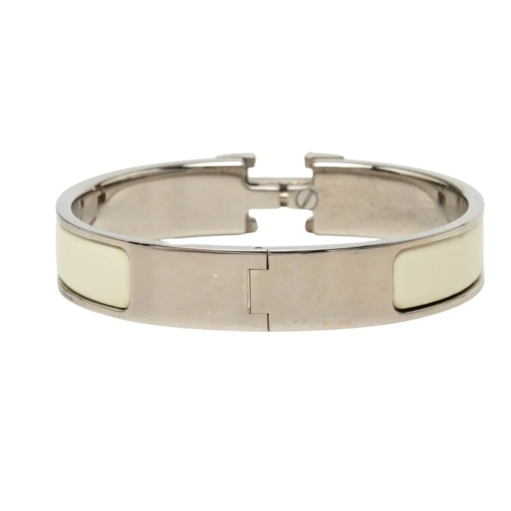 Hermès Narrow Enamel Clic H Bracelet PM White Enamel Very good - Inside View