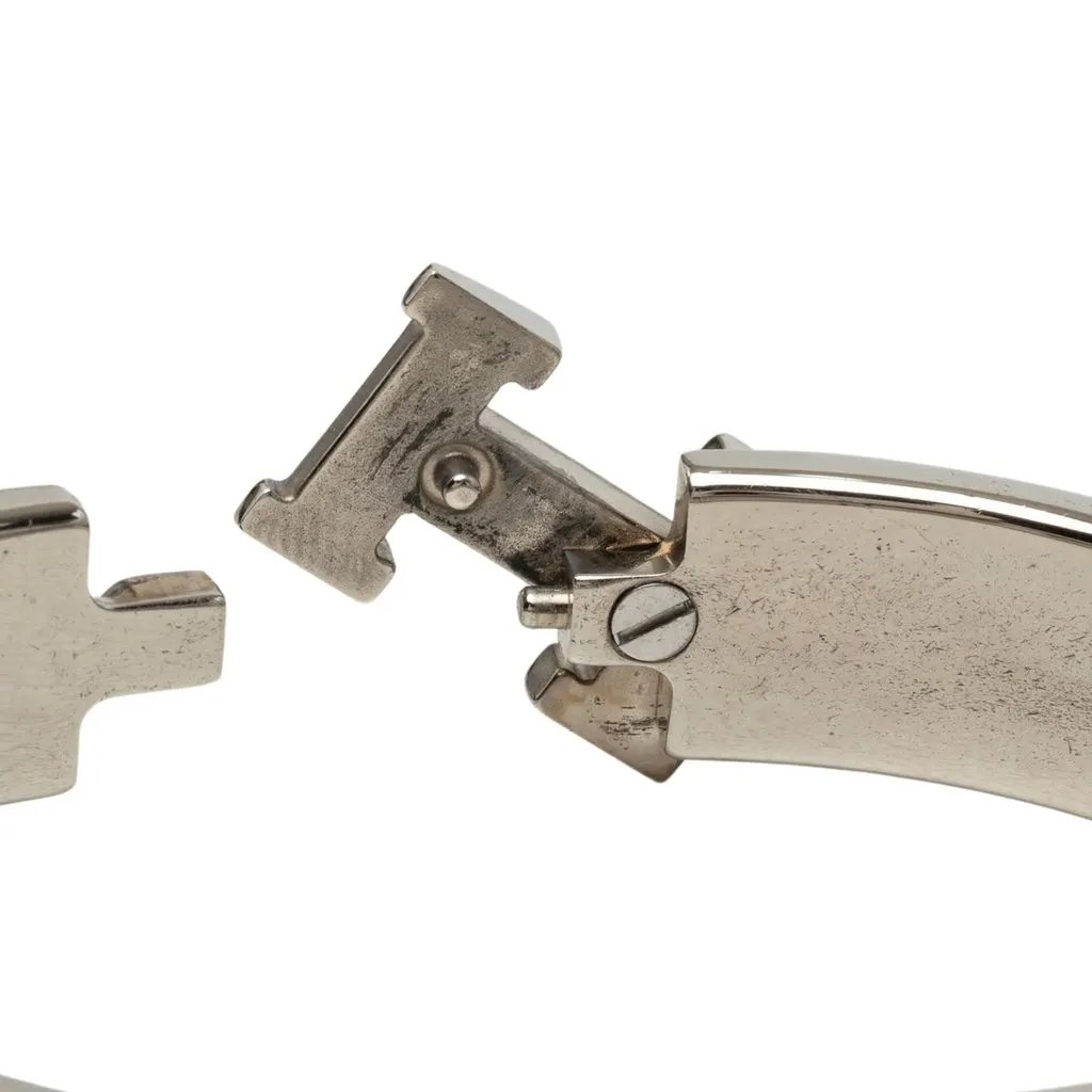 Hermès Narrow Enamel Clic H Bracelet PM White Enamel Very good - Box View