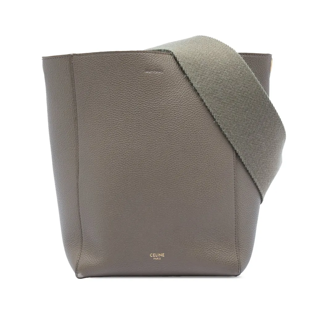 Celine Small Soft Grained Calfskin Seau Sangle Bucket Bag MultiColor Leather Very good - Front View