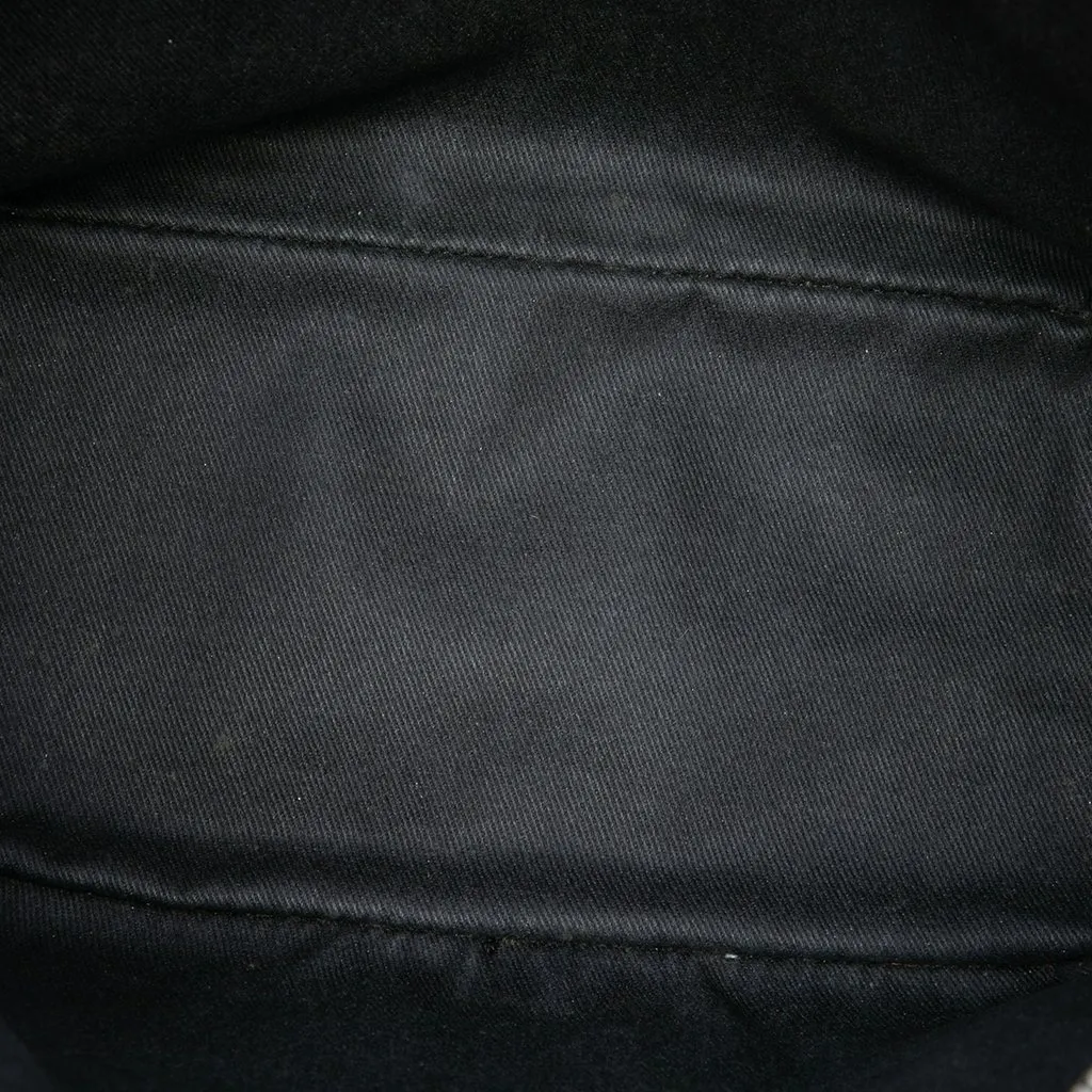 Celine C Macadam Suede Shoulder Bag Black Suede Good - Model View