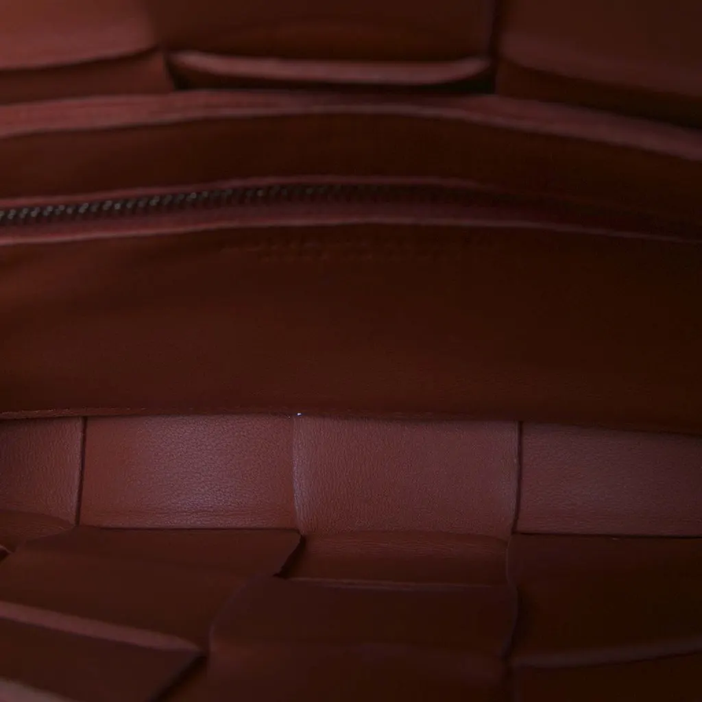 Bottega Veneta Small Nappa Intrecciato Cassette Crossbody Orange Leather Very good - Model View