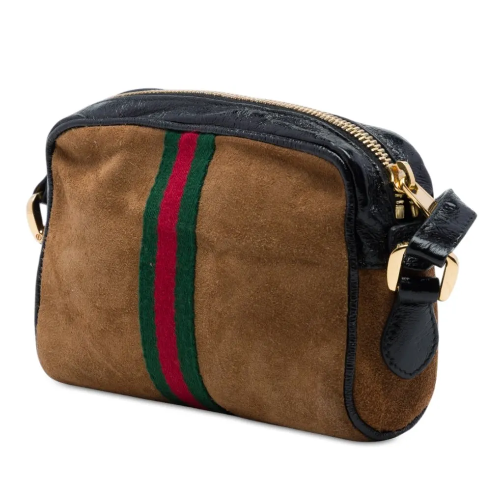 Gucci Mini Suede Web Ophidia Crossbody Brown Suede Very good - Back View