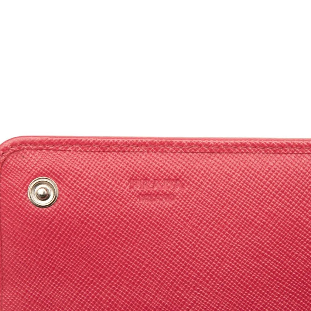 Prada Multicolor Saffiano Lux Continental Wallet Pink Leather Good - Box View