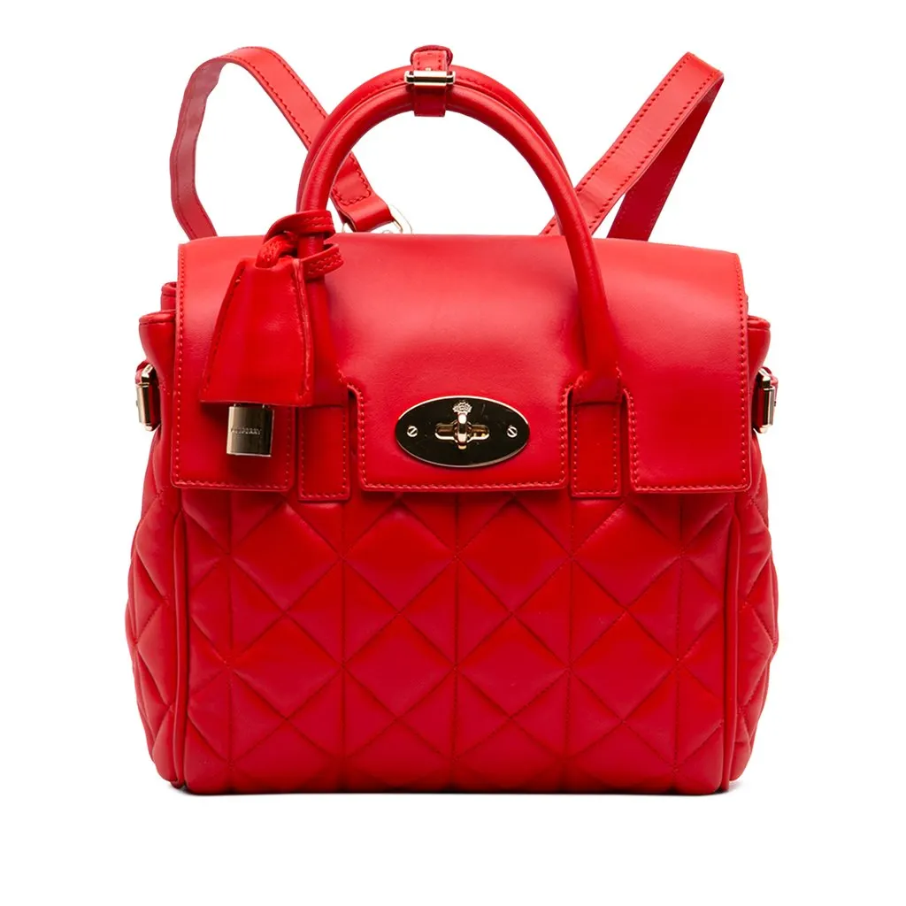 Mulberry Mini Quilted Nappa Cara Delevingne Convertible Bag Red Leather Very good - Front View
