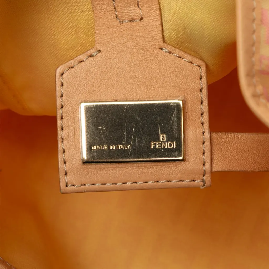 Fendi Zucchino Canvas Vertical Tote Pink Very good - Box View