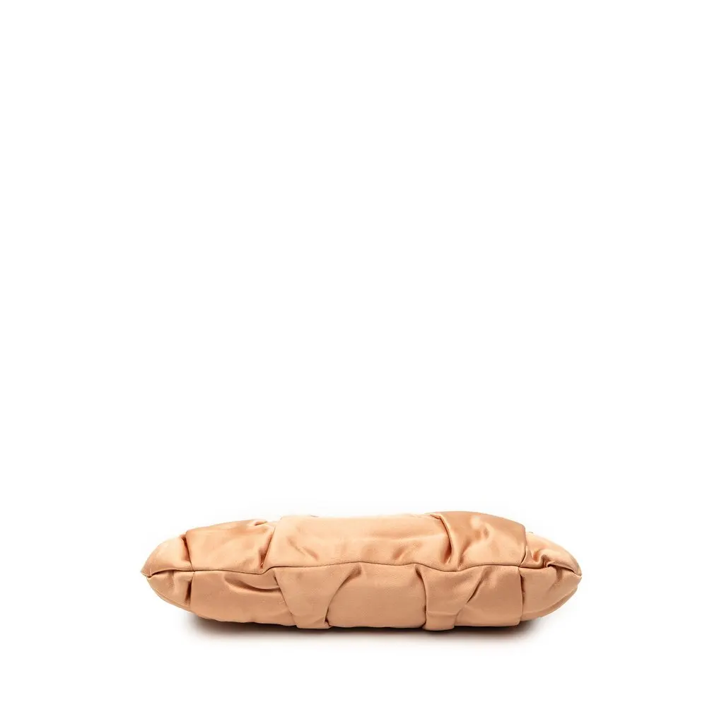 Miu Miu Pleated Satin Flap Clutch Brown Very good - Inside View
