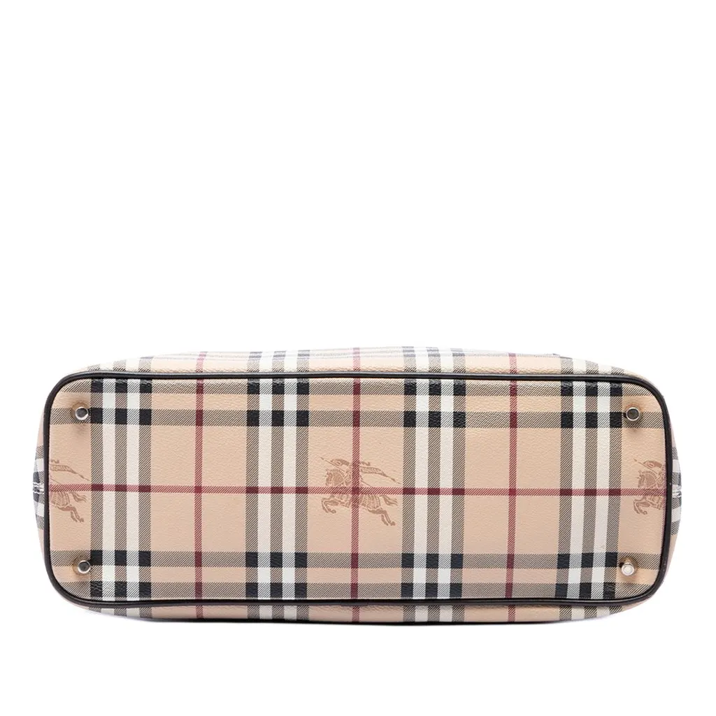 Burberry Haymarket Check Coated Canvas Tote Beige Very good - Inside View