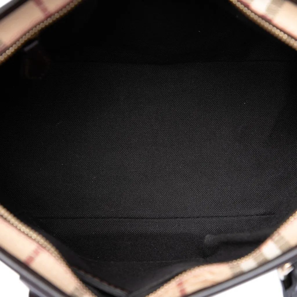 Burberry Haymarket Check Coated Canvas Tote Beige Very good - Model View
