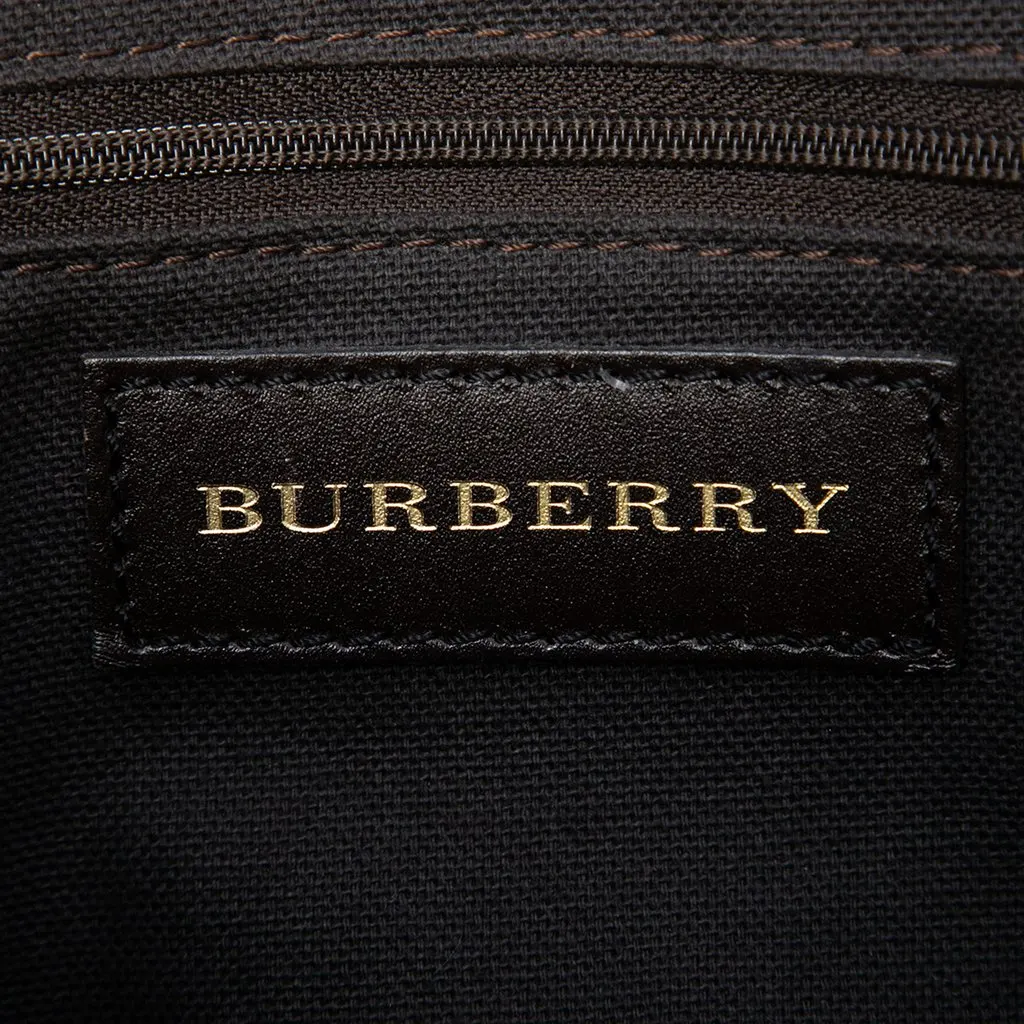 Burberry Haymarket Check Coated Canvas Tote Beige Very good - Box View