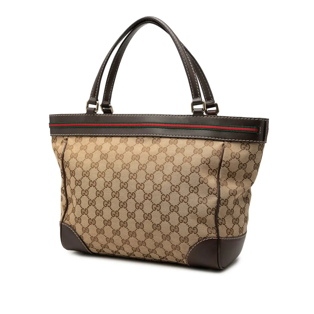 Gucci GG Canvas Web Mayfair Tote Beige Good - Back View