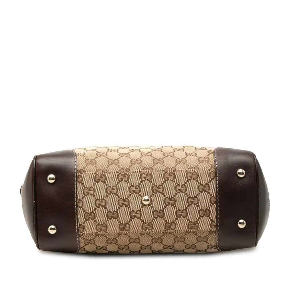 Gucci GG Canvas Web Mayfair Tote Beige Good - Inside View