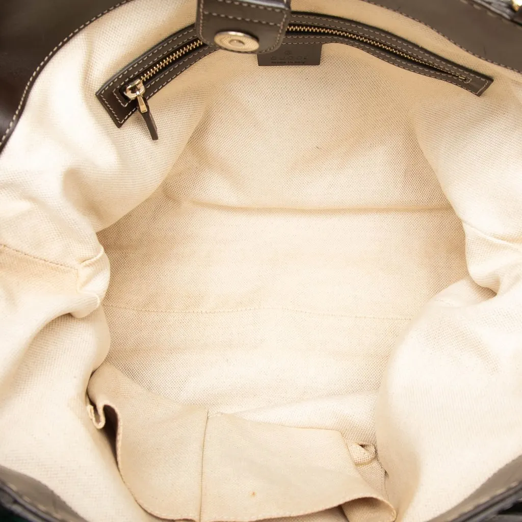 Gucci GG Canvas Web Mayfair Tote Beige Good - Model View