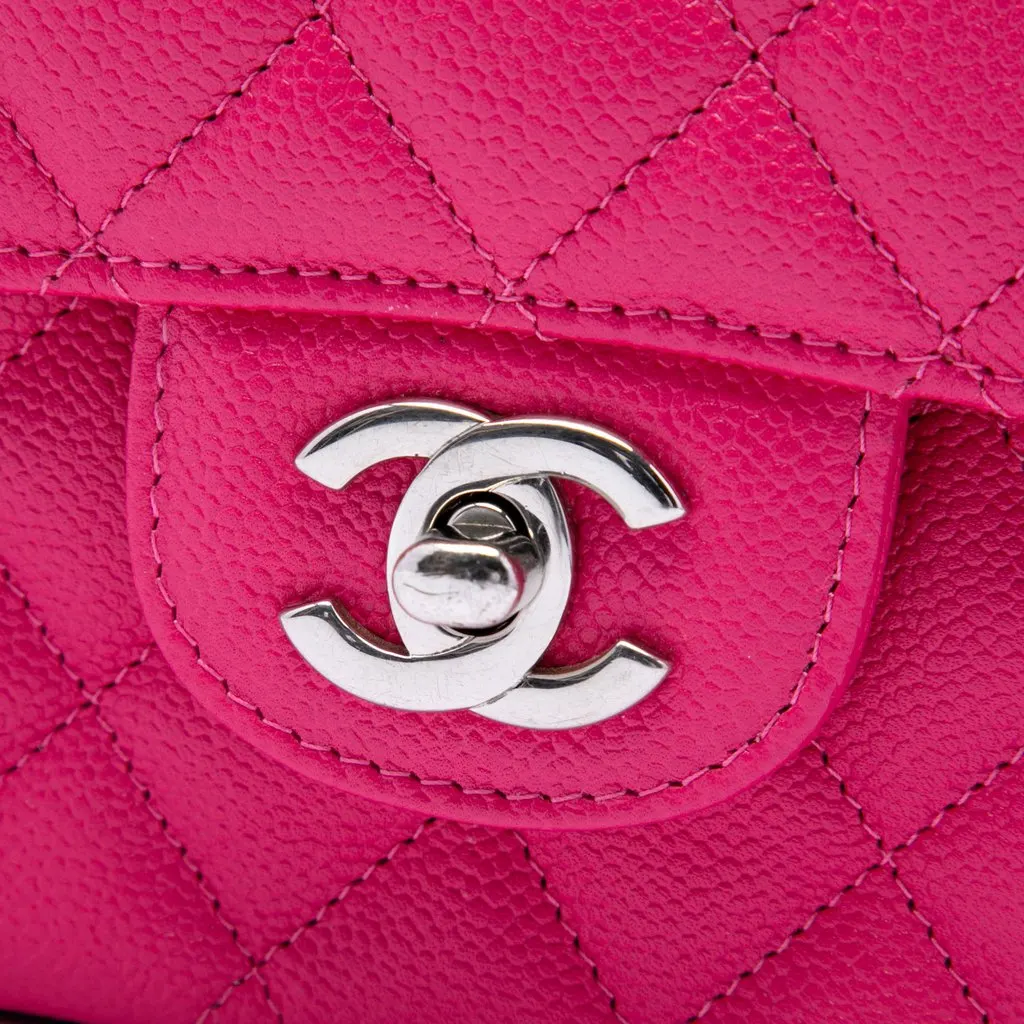Chanel Medium Classic Caviar Double Flap Pink Leather Good - Box View