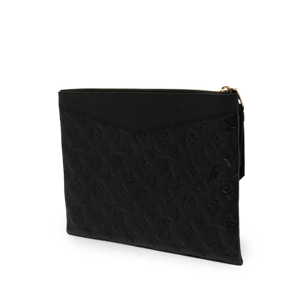 Louis Vuitton Monogram Empreinte Daily Pouch Black Leather Very good - Back View