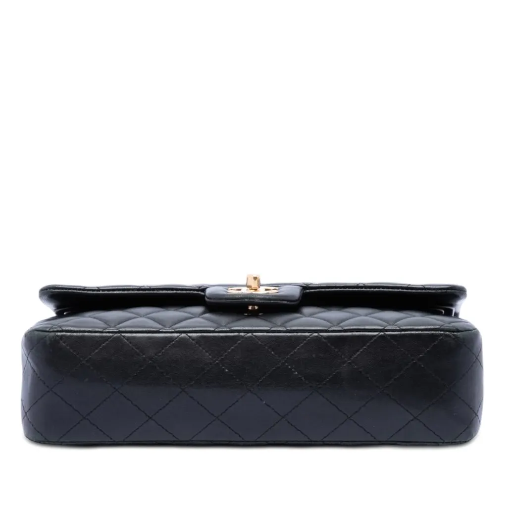 Chanel Medium Classic Lambskin Double Flap Black Leather Very good - Inside View