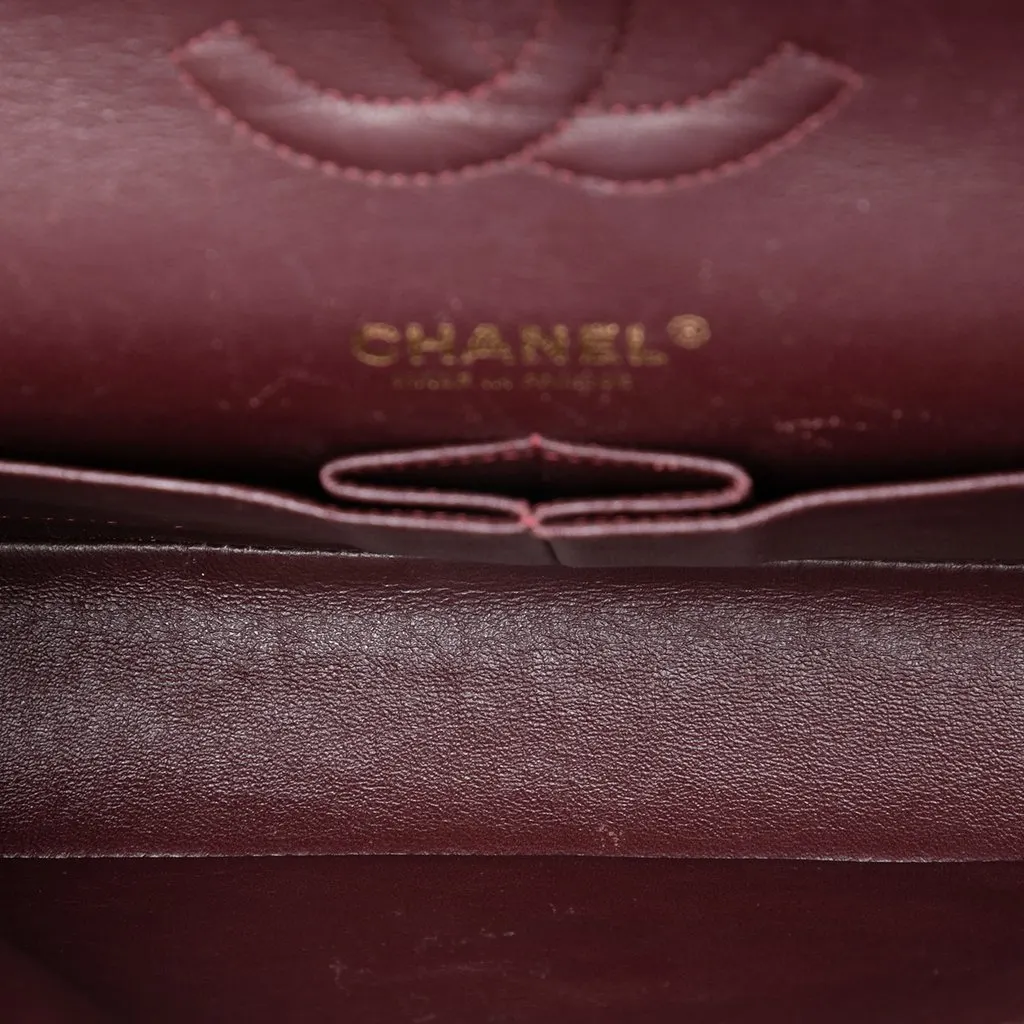 Chanel Medium Classic Lambskin Double Flap Black Leather Very good - Model View