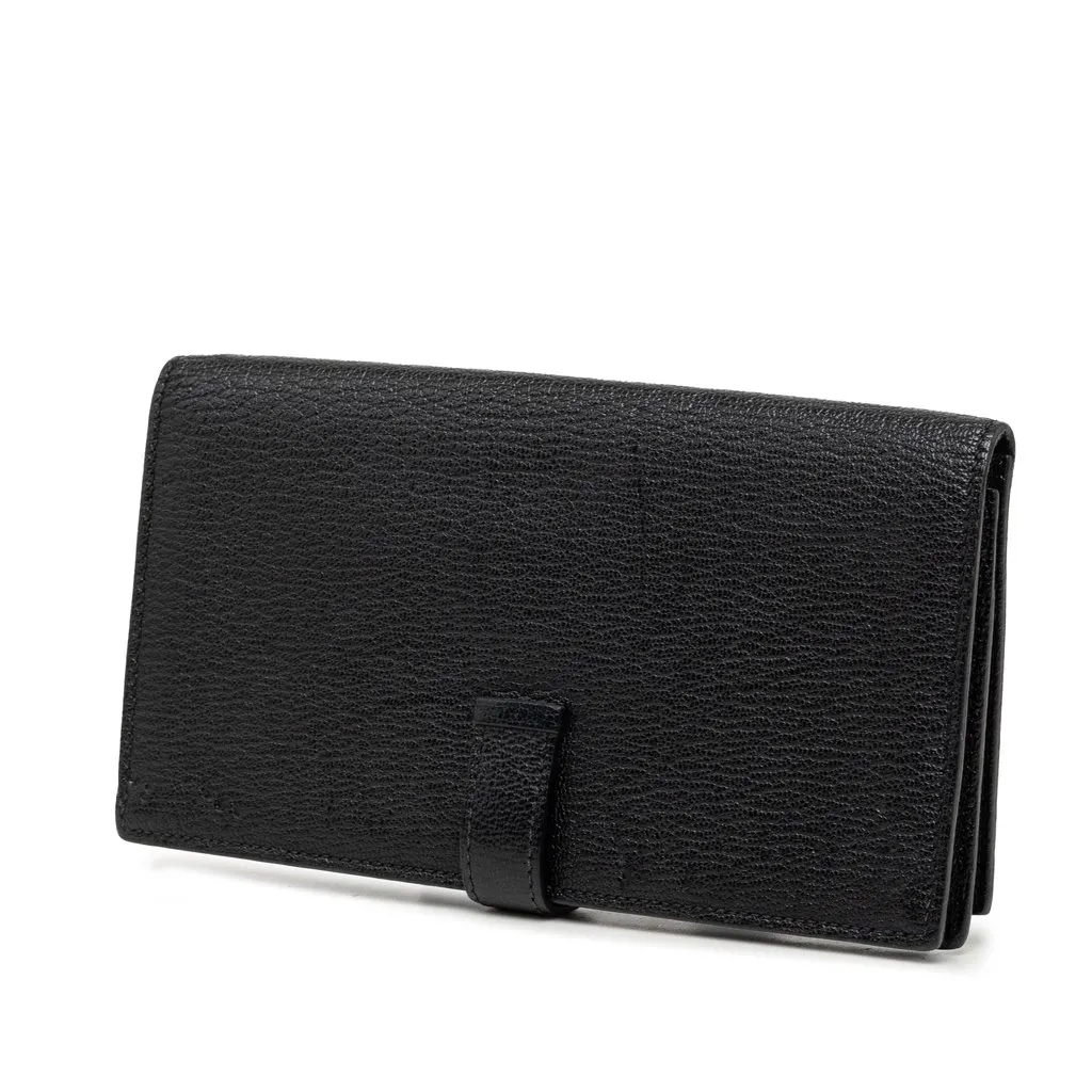 Hermès Chevre Mysore Bearn Soufflet Long Wallet Black Leather Very good - Back View