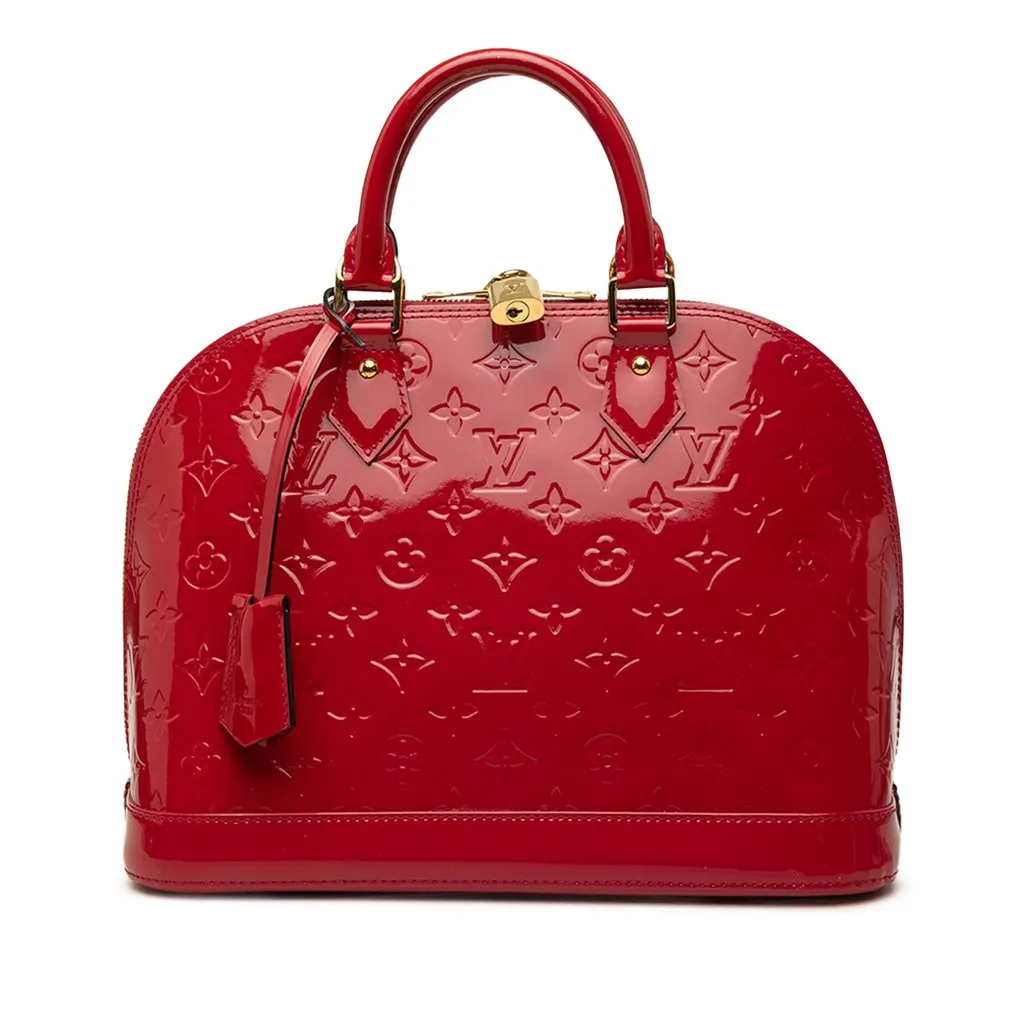Louis Vuitton Monogram Vernis Alma PM Red Leather Very good - Front View