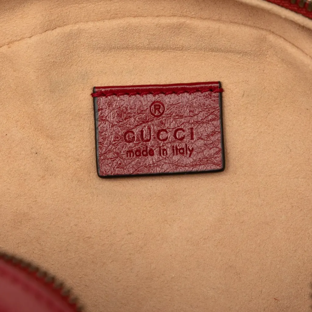 Gucci Mini GG Marmont Matelasse Leather Round Crossbody Red Leather Very good - Box View