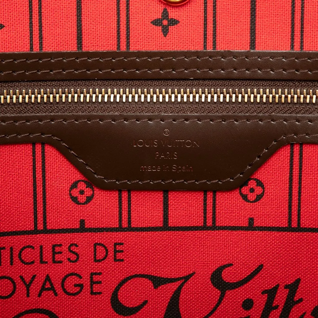 Louis Vuitton Damier Ebene Neverfull MM Brown Canvas Good - Box View