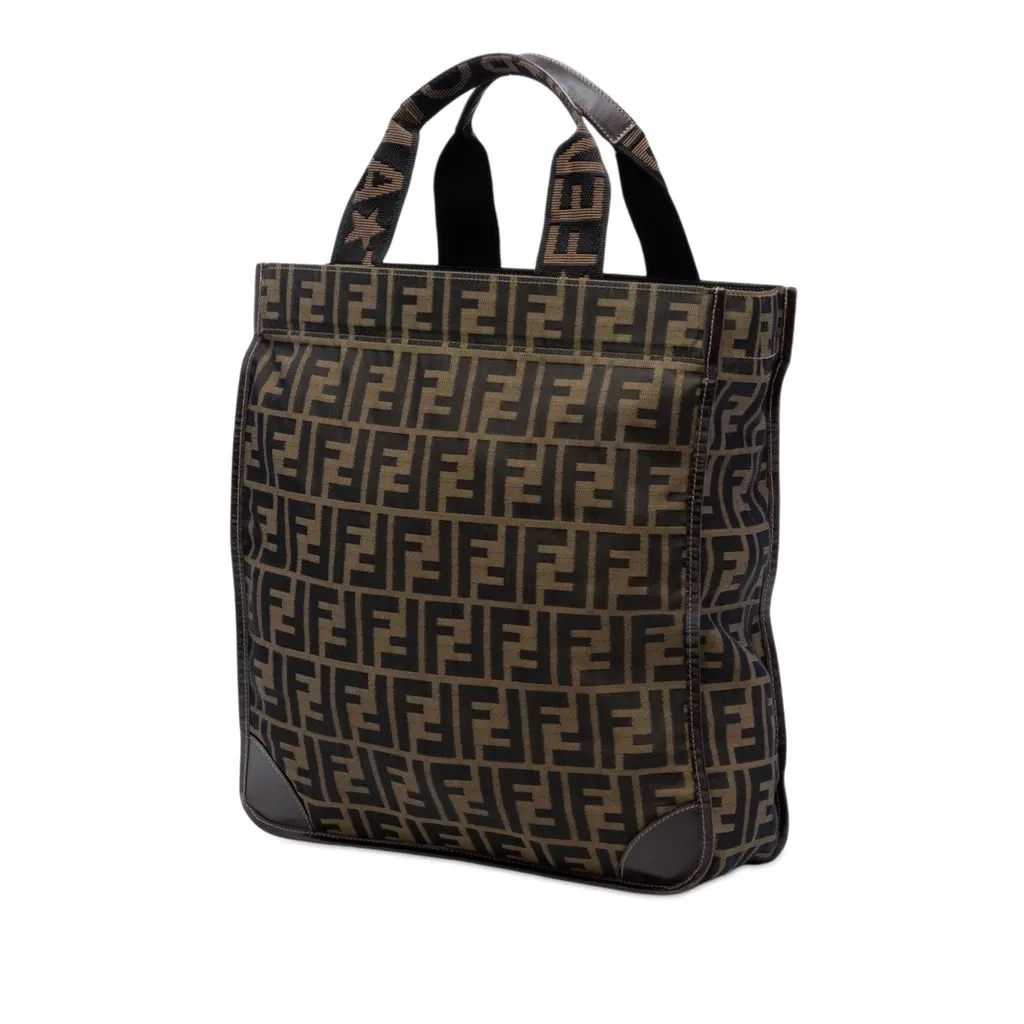 Fendi Zucca Canvas Shopping Tote Brown Very good - Back View
