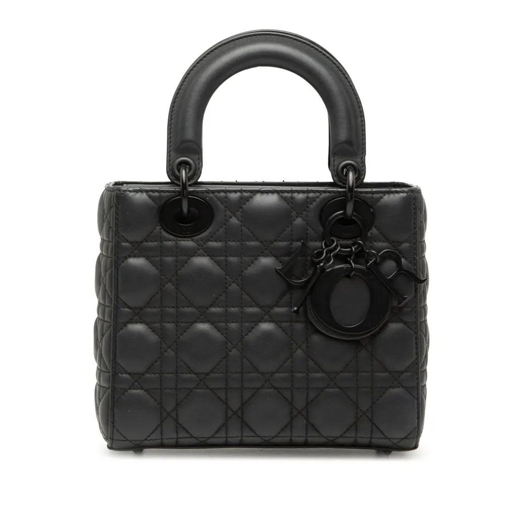 Dior Small Ultra Matte Calfskin Cannage My ABCDior Lady Dior Black Leather Very good - Front View