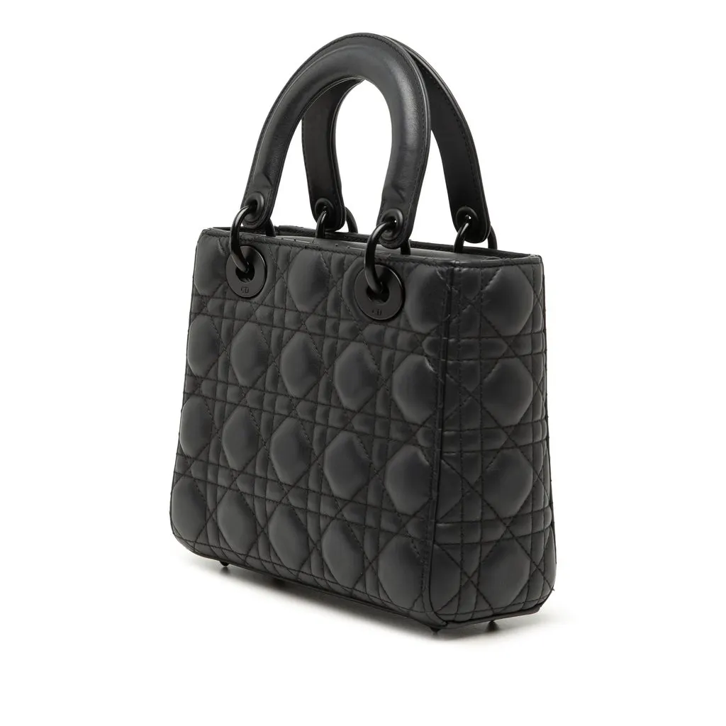 Dior Small Ultra Matte Calfskin Cannage My ABCDior Lady Dior Black Leather Very good - Back View