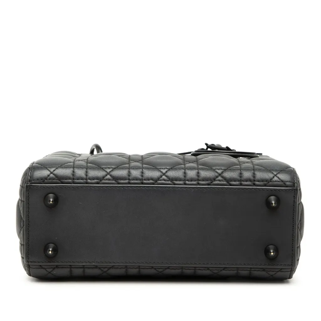 Dior Small Ultra Matte Calfskin Cannage My ABCDior Lady Dior Black Leather Very good - Inside View