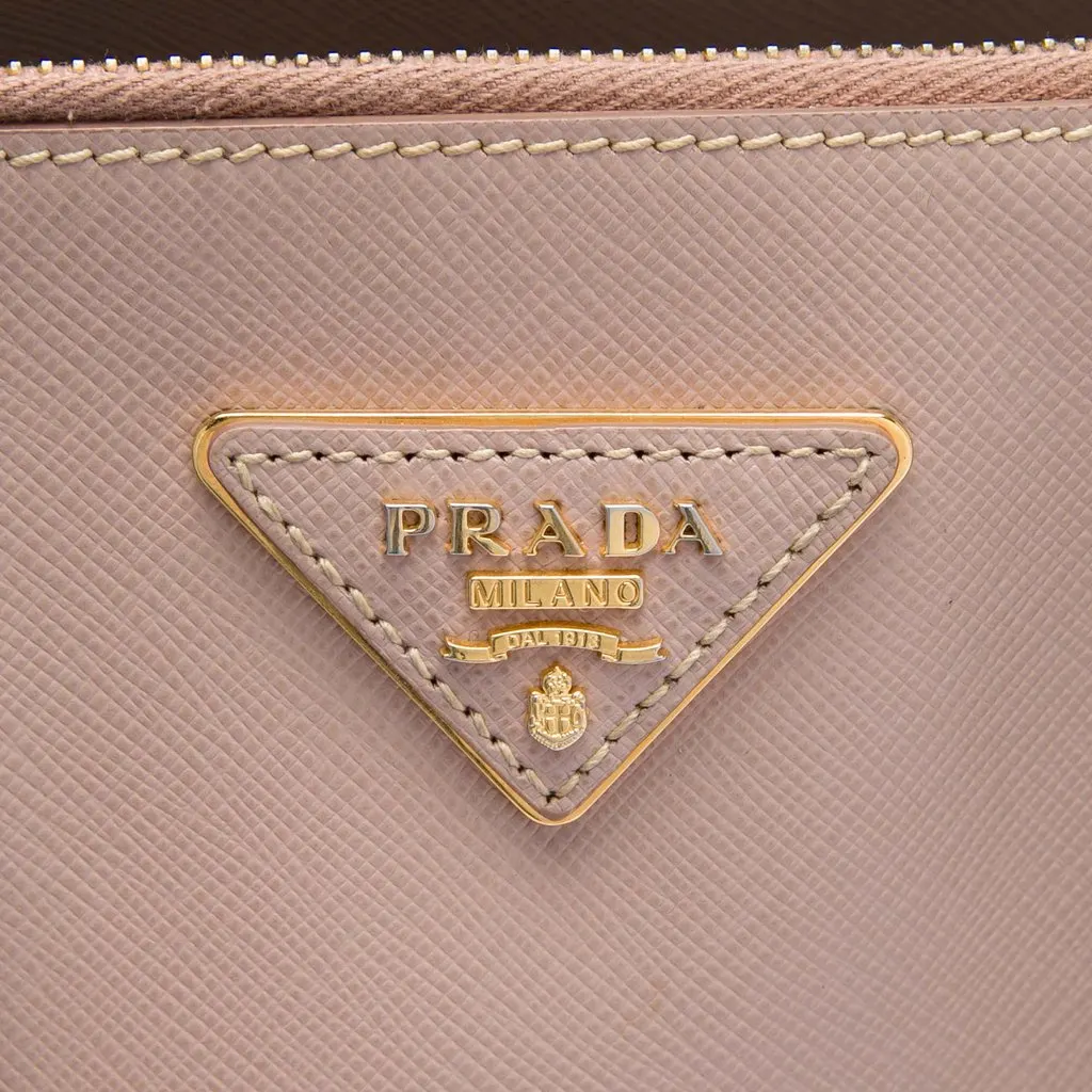 Prada Medium Saffiano Lux Galleria Double Zip Tote Brown Leather Good - Box View