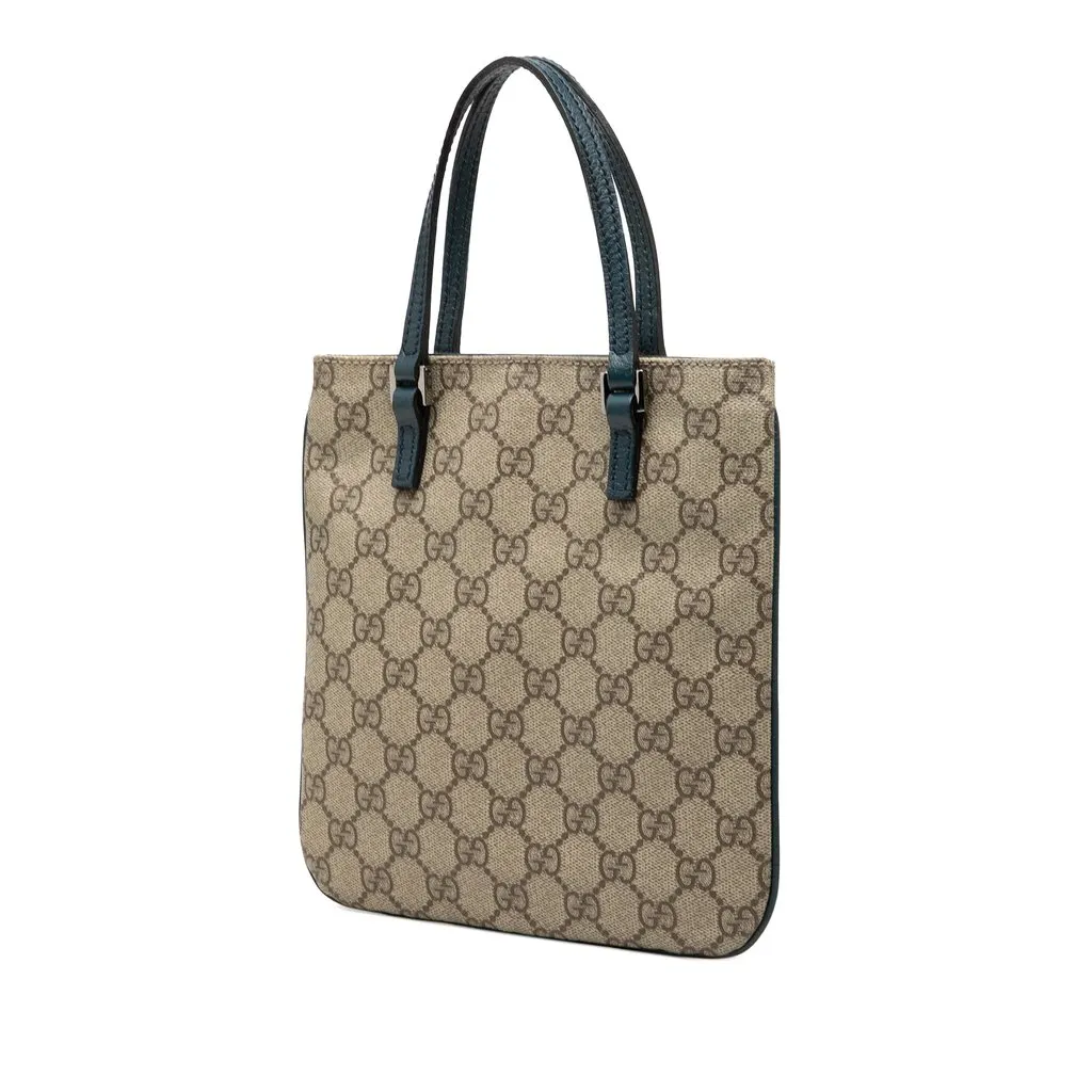 Gucci GG Supreme Handbag Beige Canvas Good - Back View